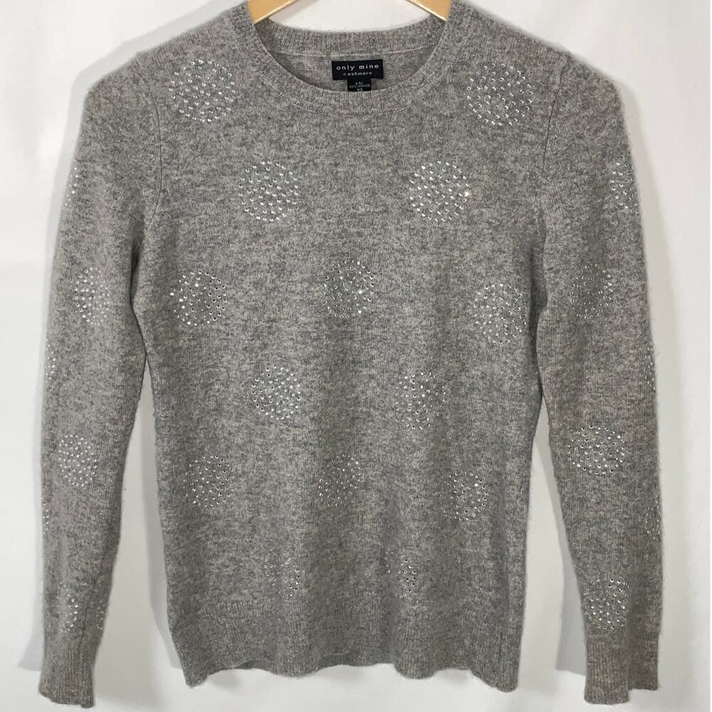 ONLY MINE 2-ply 100% Cashmere - Women's Size Sweater XS - Rhinestone Accents